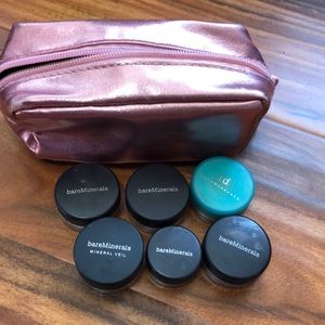 Bareminerals eyeshadows, mineral veil & makeup bag